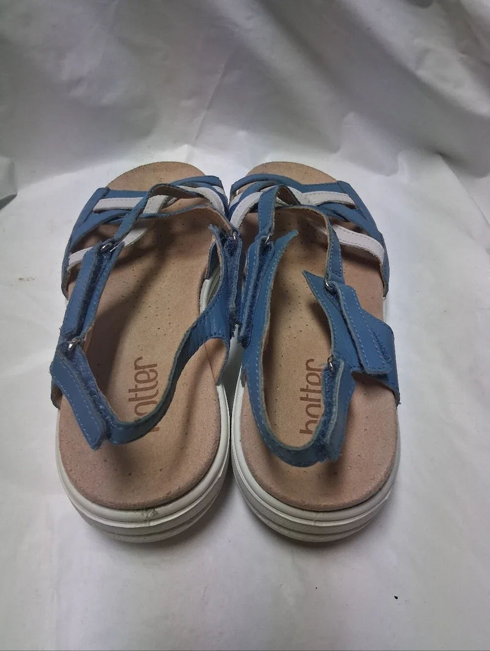Hotter Comfort Slingback Sandals in Blue and White - Casual Big Girl's Sz 4.5